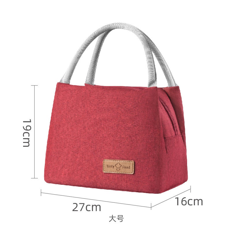 Generic Thickened Oxford Lunch Bag Insulated Tote Wine Red large 