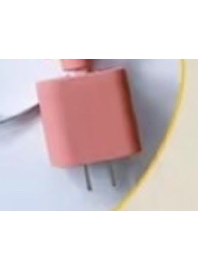 بيوينتي غطاء حماية شاحن الكرتون الجديد مناسب لغطاء حماية رأس الشحن السريع من Apple 18/20 وات وفقًا للأنظمة الأمريكية والأوروبية - المواصفات: وردي (مجموعة من قطعتين برأس كبير وصغير) - Image 1