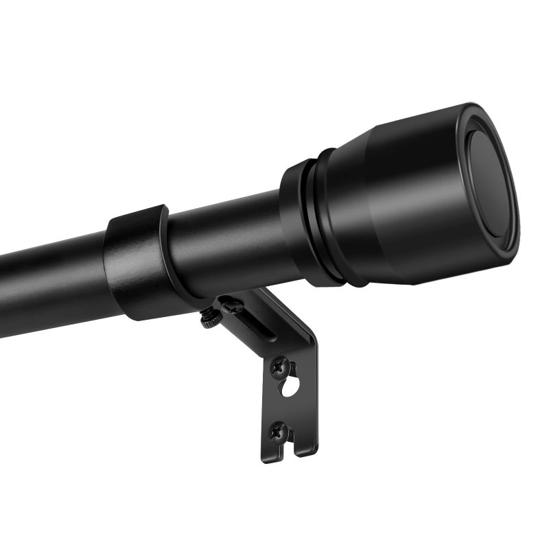 Hradecti 1â€ Diameter Matte Black Curtain Rod Itself is 30-90 Inch 2 Pack, Fit 30 to 84 Inch Windows with Heavy Duty Adjustable Telescopic Rodï¼ŒSplicing Metal Extra Long Curtain Rods for Windows - Image 1