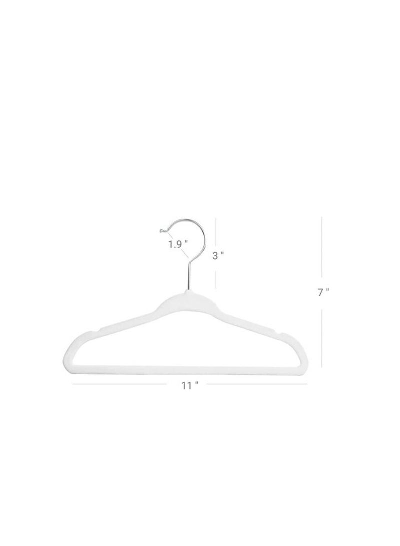 Red Dot Gift Red Dot Gift 30-Pack Baby Velvet Hangers 11Inch/28cm - Nursery Clothes Hangers Non Slip Toddler Hangers, 360 Chrome Swivel Hook (White, 30)  - Image 3
