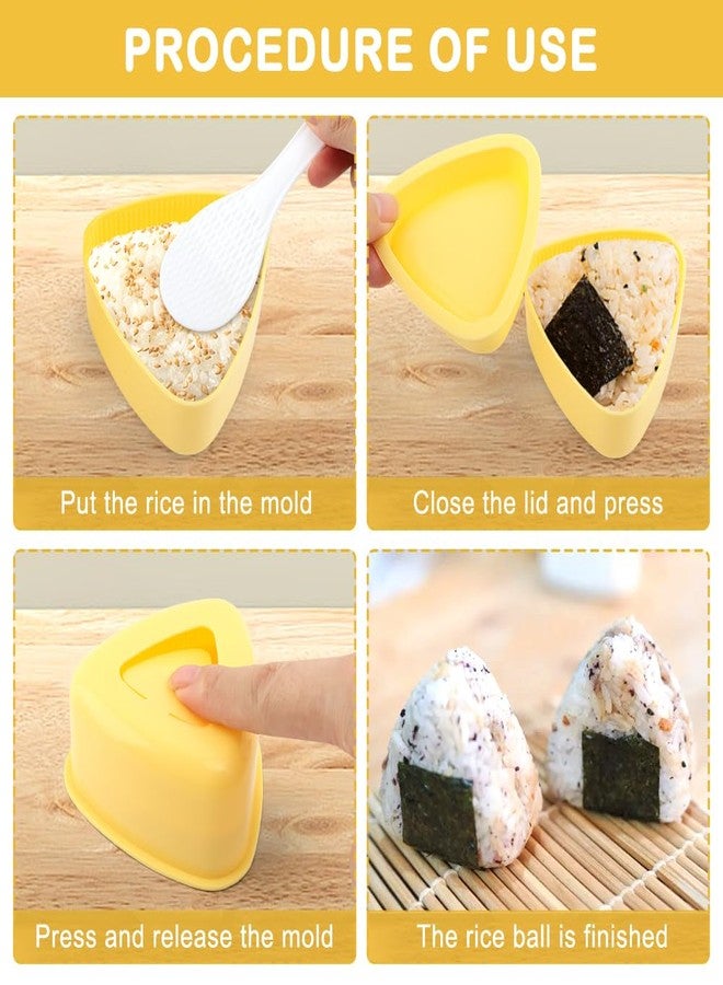 HONUTIGE Onigiri Mold, 7 Pcs Rice Ball Mold Set Japanese Sushi Making Kit Musubi Maker Press Mold Spam Musubi Mold Kit Triangle Rice Mold Rectangular onigiri molds Sushi Mold for Kid Lunch Bento, Home DIY - Image 4