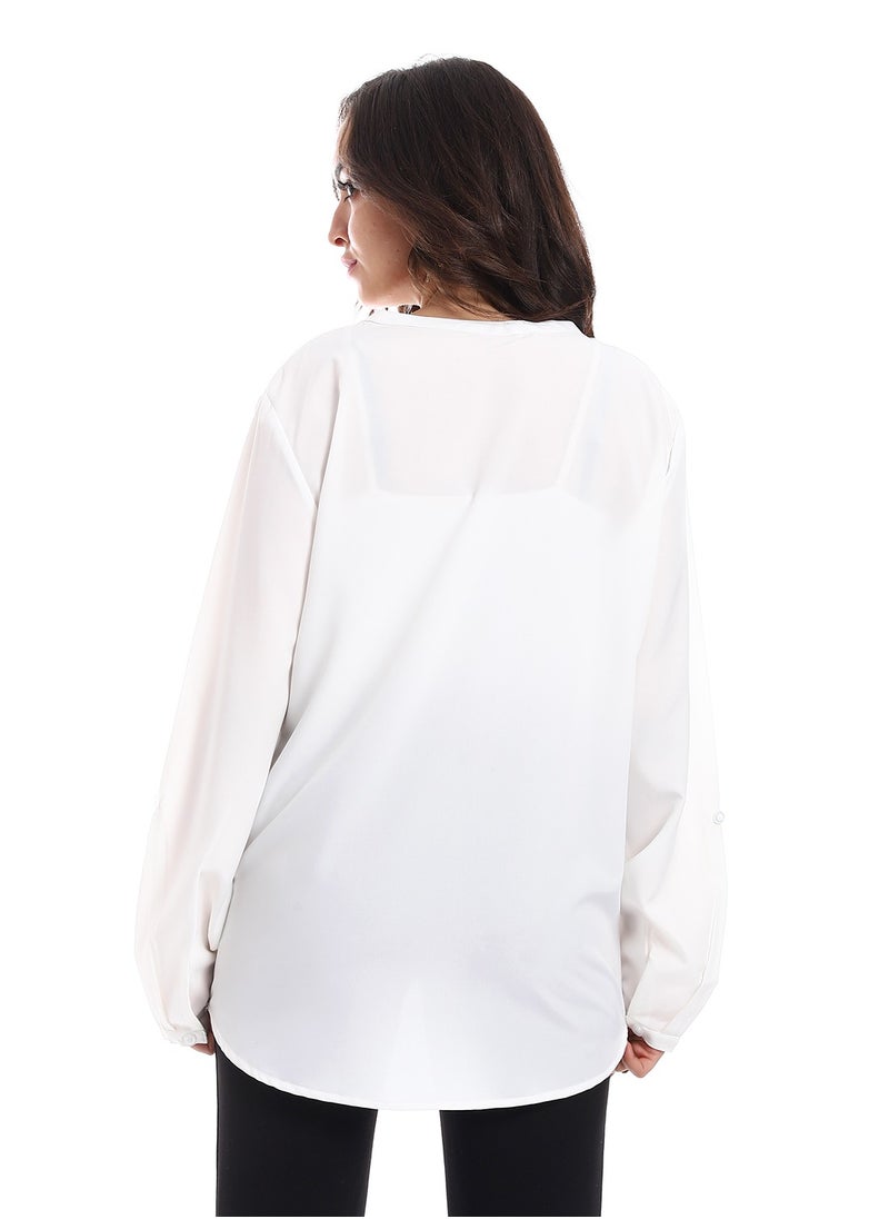 Master Jeans - Women’s Casual Roll Up Sleeves Shirt - Image 1