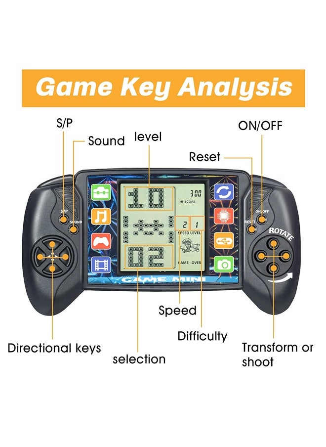 ShebSheb Classic Tetris Game Console,Retro Handheld Game Console,Built in 23 Puzzle Games,3.5 In LCD Mini Portable Brick Game Player(Battery not included)  - Image 3