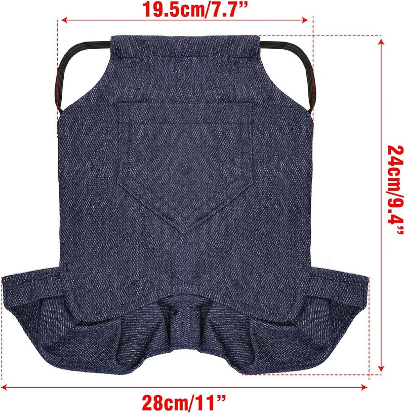 BuleVina 3PCS Chicken Overalls Saddles Hen Jacket Apron with Elastic Strap Poultry, Wing Feather Protector Hen Care Supplies Chicken Dress Denim Clothes Vest Harnesses for Duck Geese - Image 2