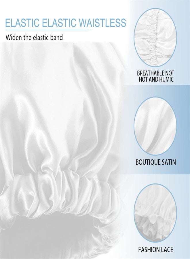 Babrukda Women Satin Bonnet, Men Double Layer Sleep Cap Camo Print Stylish Sleeping Beanie Hat Elastic Band for Haircare, Curly Natural Long Hair Cap - Image 3