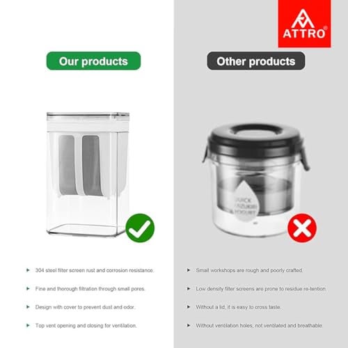 ATTRO Greek Yogurt & Curd Maker Fine Mesh Strainer with Lid Multifunctional Whey Separator for Homemade Yogurt, Curd, Cheese, Hung Curd & More – Easy to Use & Clean- White- 1100ml - Image 3