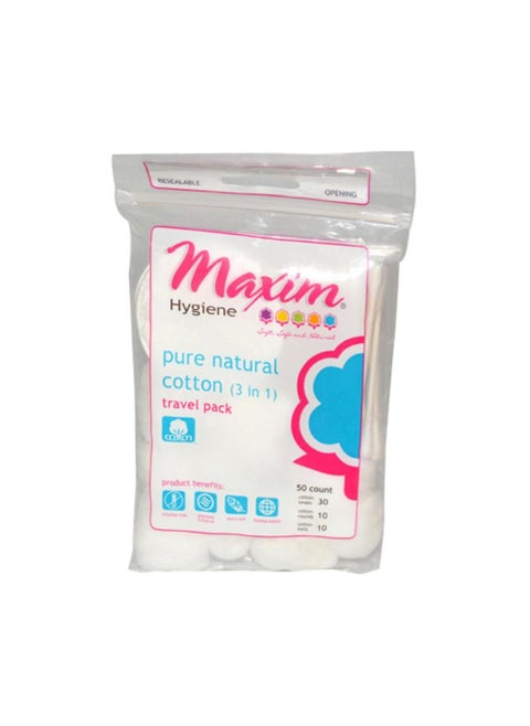 Maxim Hygiene Products 3 In 1 Ctn Blls Rnds Swbs 50 Ct