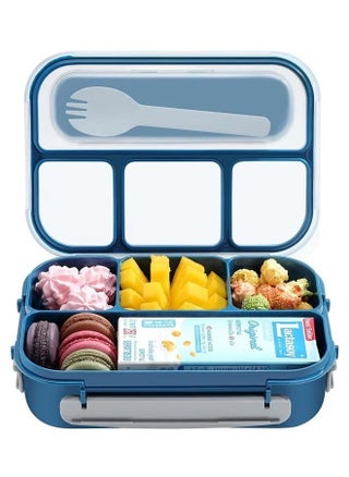 Lunch Box for Kids and Adults: This 1000ML bento box features 4 compartments, making it perfect for adults, kids, and toddlers. It's microwave, dishwasher, and freezer safe, made from BPA-free polypropylene. Dimensions: 22.6 x 16.1 x 6.5 cm. - pzsku/Z7A663A773BB01BCEF21FZ/45/_/1728548632/cb684d45-69d9-459d-8d2f-e25f5b9faac8