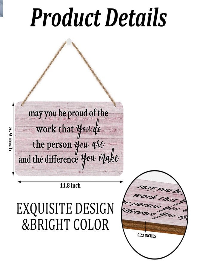 DHKG Inspirational Signs Wall Decor, Motivational Positive Vibes Wooden Wall Art, Rustic Decorative Sign Hanging Plaque for Home Farmhouse Office, May You Be Proud of the Work You Do - Image 5