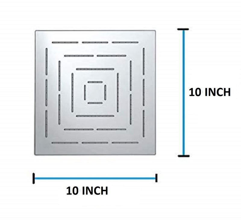 KYOTO (FOX) Wall Mounted CP Over Head Shower Stainless Steel 10"X10" inch Without Arm High Pressure Water Saving Filtered Adjustable Rainfal & Rain Spray Overhead Shower for Bathroom Accessories - Image 3