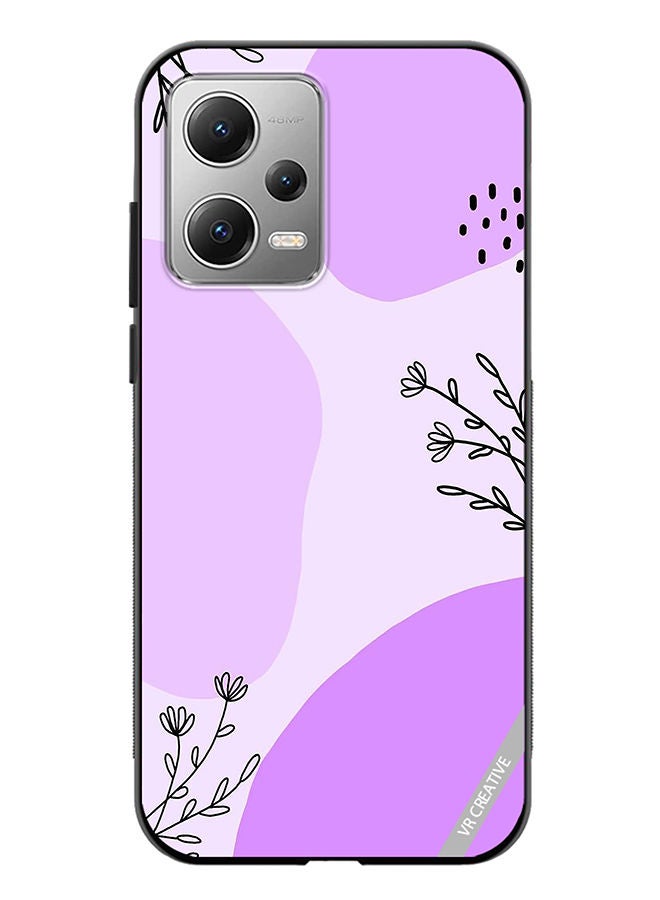 VR CREATIVE Protective Case Cover For Xiaomi Redmi Note 12 Purple Flower Design Multicolour - Image 1