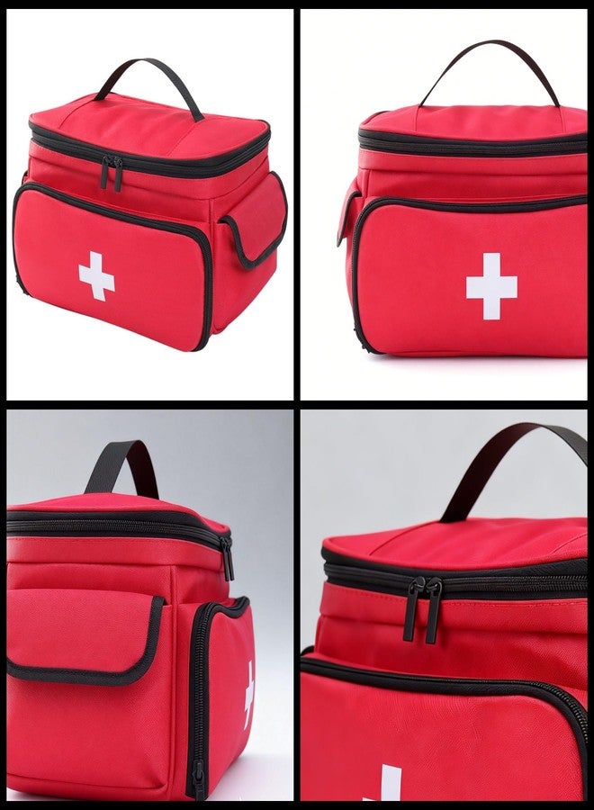 Dmnnlp First Aid Bag Empty, 5-Piece Set with Large Medical Organizer, 3 Portable Pouches & Carry Bag for Pet First Aid Kits, Home Adventure Travel Medical Supplies (Red) - Image 2