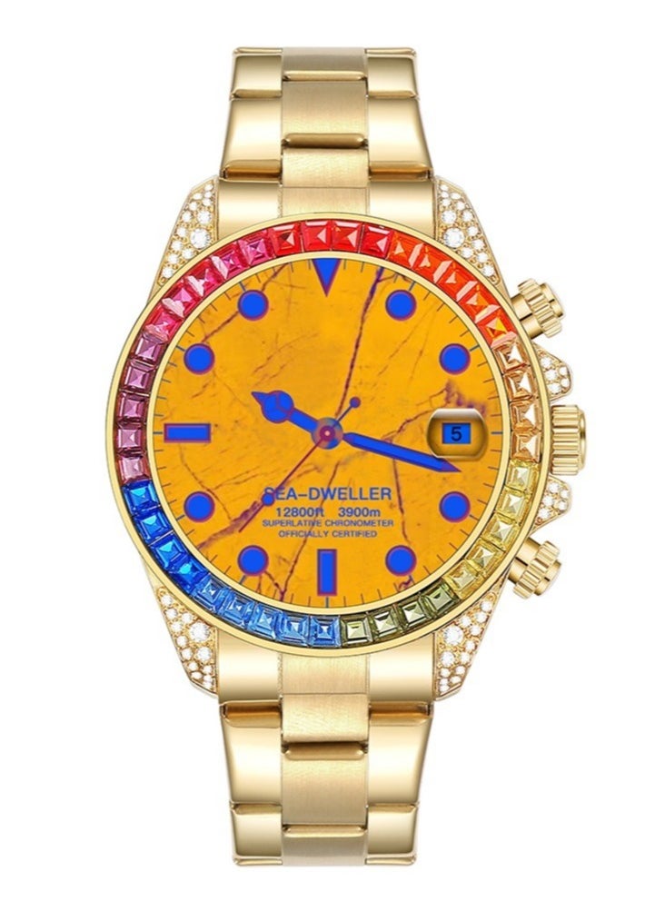 LESHP - 460 Mah 1.43 Amoled Screen 3d Tempered Glass Ip68 Waterproof High-End Men's Smart Sports Watch Gold - Image 1