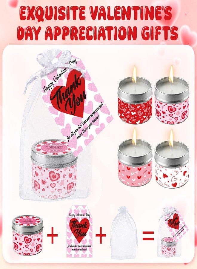 Conelist 24 Sets Valentine's Day Scented Candles Gifts Valentine Gifts for Women Coworkers Employees Valentines Thank You Gift Scented Soy Wax Candles with Organza Bag Appreciation Card for Wife Gift - Image 3