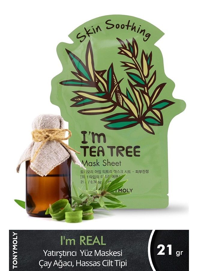 TONYMOLY I'm Real Tea Tree Skin Calming Mask Sheet, Pack of 1 - Image 2