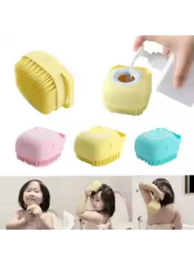 Silicone Bath Sponge with Soap Dispenser, Soft Bristles Massage Brush with Soap Dispenser for Body Massage, Bath Sponge for Baby, Kids, Women, Men, Pets, Multicolor, - Image 5