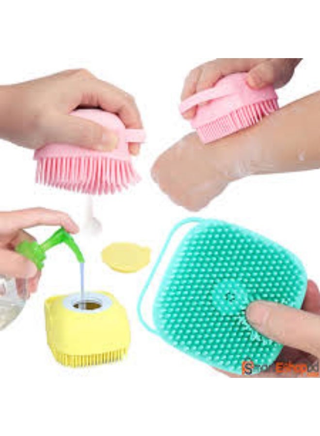 Silicone Bath Sponge with Soap Dispenser, Soft Bristles Massage Brush with Soap Dispenser for Body Massage, Bath Sponge for Baby, Kids, Women, Men, Pets, Multicolor, - Image 3