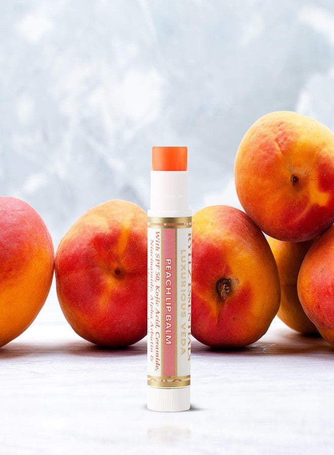 RYLLZ ESSENTIALS Peach Lip Balm | SPF 50 PA+++ | With Shea Butter, Kojic Acid, Ceramide, Niacinamide, Alpha Arbutin & Hyaluronic Acid | Peach Tint | For Lip Lightening & Moisturized Lips | 5 Gm - Image 3