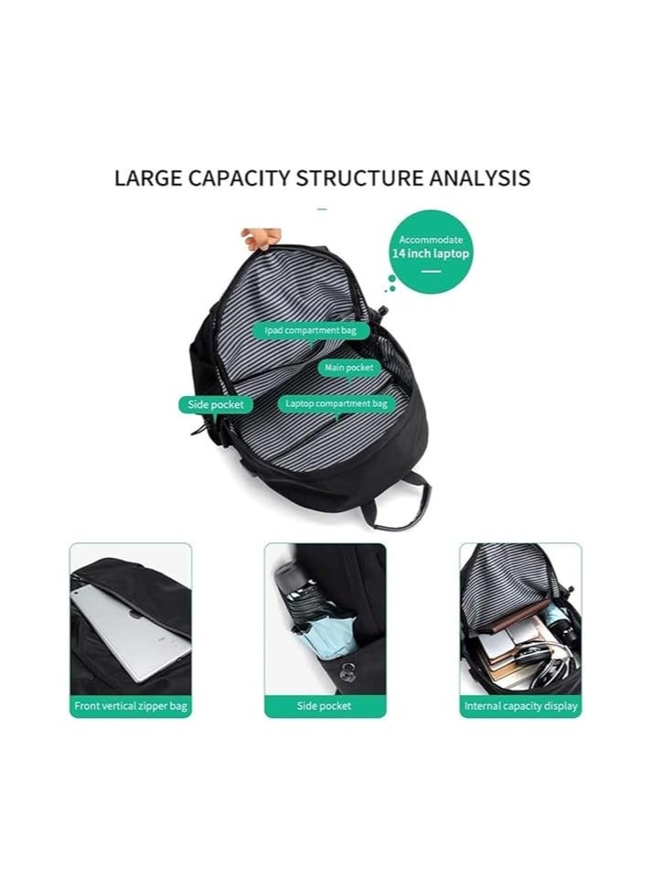 Energy Case Laptop Backpack, Water-Resistant Travel and Work Backpack for School and College for Boys and Girls, Black - Image 3