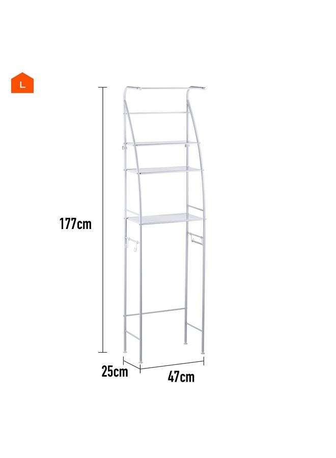 Sailboat Toilet Rack With Towel 25x47x177cm | Toilet Shelf Bathroom Shelves Over Toilet, Above Toilet Storage Rack Bathroom Space Saver, Freestanding Space Saver Toilet Stands with 2 Hooks. - Image 3