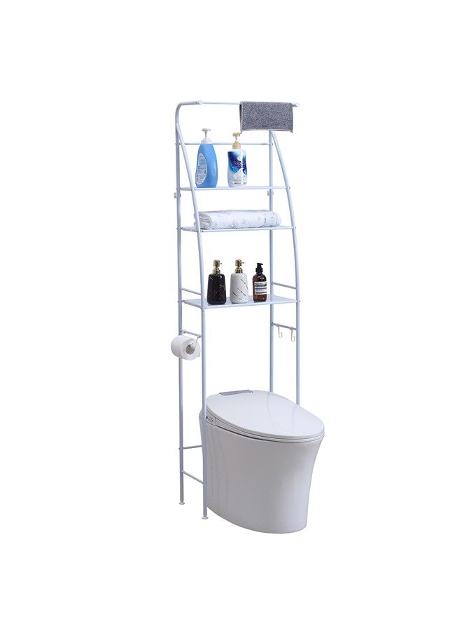 Sailboat Toilet Rack With Towel 25x47x177cm | Toilet Shelf Bathroom Shelves Over Toilet, Above Toilet Storage Rack Bathroom Space Saver, Freestanding Space Saver Toilet Stands with 2 Hooks. - Image 1