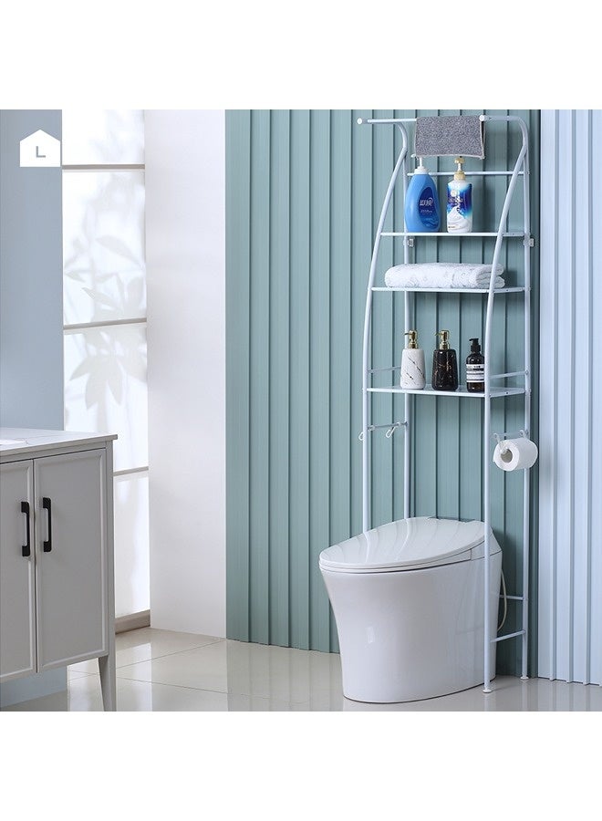 Sailboat Toilet Rack With Towel 25x47x177cm | Toilet Shelf Bathroom Shelves Over Toilet, Above Toilet Storage Rack Bathroom Space Saver, Freestanding Space Saver Toilet Stands with 2 Hooks. - Image 4