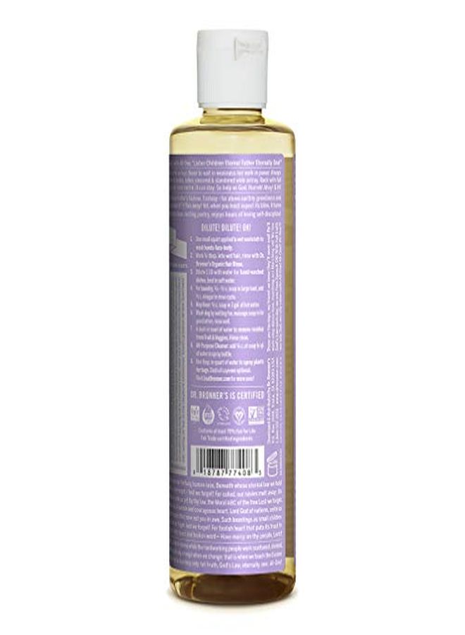 Dr. Bronner's صابون سائل نقي من دكتور برونر (لافندر، 8 أوقية) - مصنوع من زيوت عضوية، 18-في-1 الاستخدامات: للوجه، الجسم، الشعر، الغسيل، الحيوانات الأليفة والأطباق، مركز، نباتي، غير معدّل وراثياً - Image 2