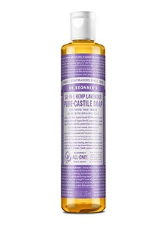 Dr. Bronner's صابون سائل نقي من دكتور برونر (لافندر، 8 أوقية) - مصنوع من زيوت عضوية، 18-في-1 الاستخدامات: للوجه، الجسم، الشعر، الغسيل، الحيوانات الأليفة والأطباق، مركز، نباتي، غير معدّل وراثياً  - Image 1