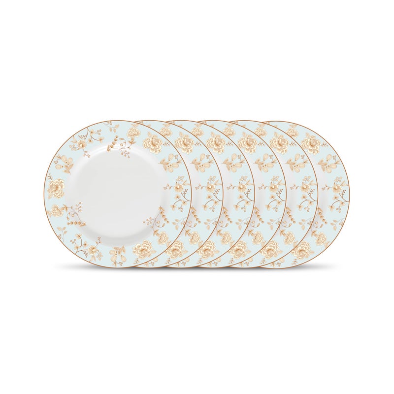 La Opala Diva Sovrana Collection Opal Glass Crockery | Full Plate Set of 6 Medusa Gold | Dinner Plate for Dining & Gifting | Microwave Safe | 100% Vegetarian | Extra Strong | Super Light & White - Image 5
