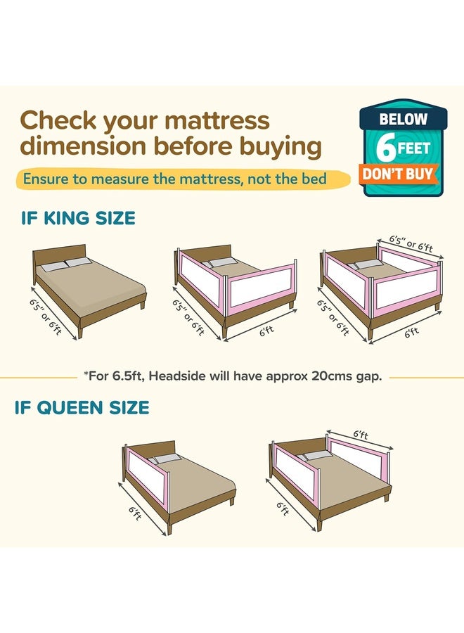 Luvlap Comfy Baby Bed Rail Guard (180cmx72cm), Bed Rails for Baby & Toddler Safety, Portable, Adjustable Height, Single Side Bed Rail, Pack of 1, Printed Green - Image 3