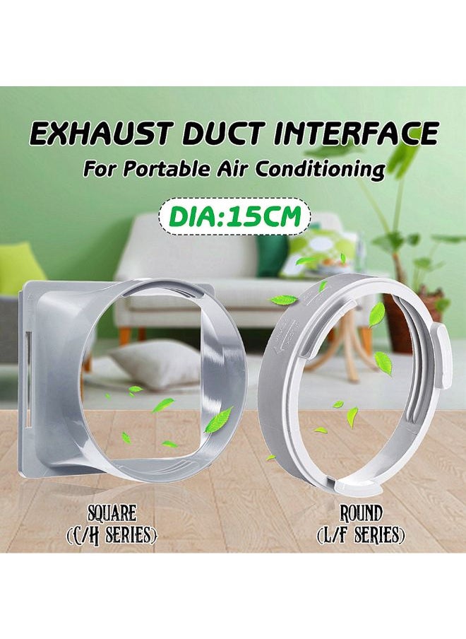 NIBEMINENT Portable Air Conditioning Body Exhaust Duct Interface Silver 150mm  - Image 5