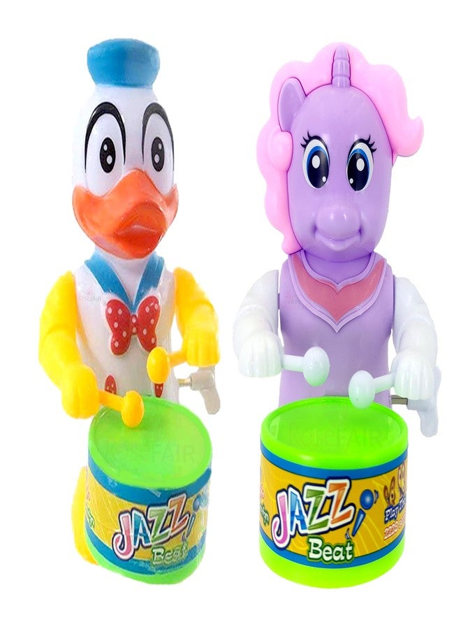 ROSEFAIR Cute Drummer Toy with Drumming and Dancing Action for Kids Baby Rattle Toys Set Toddler Kids (Pack of 2) - Image 1