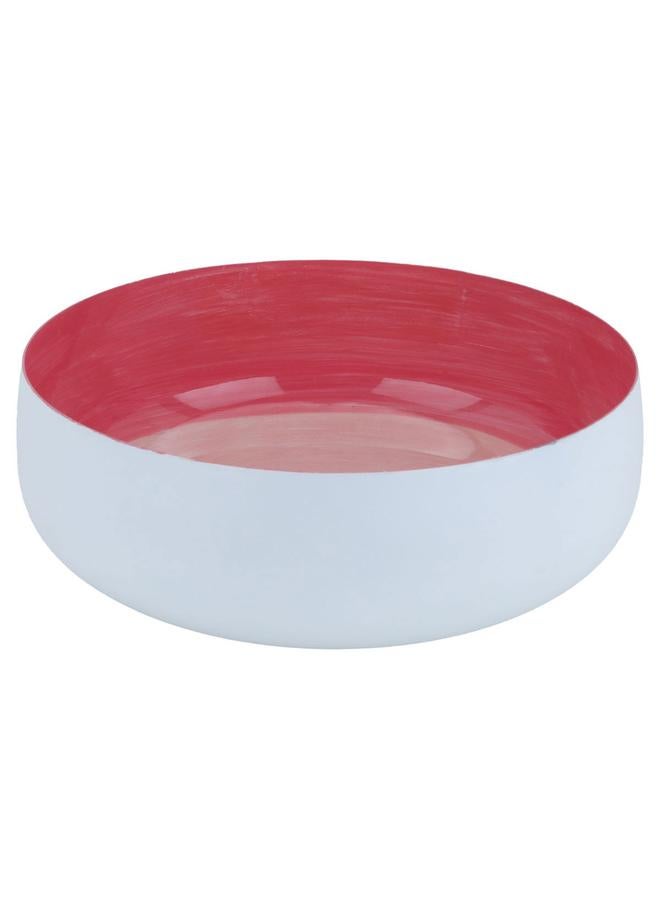 Alsaif Steel Round Serving Plate 21 X 7 Cm Deep Small Pink - Image 1