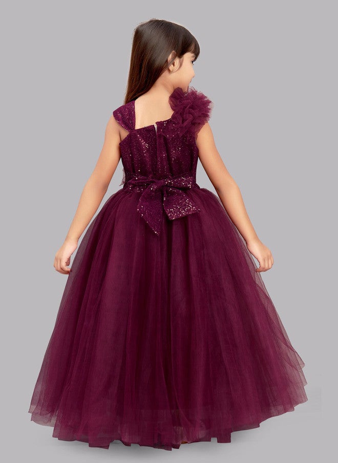 PinkChick فستان بوردو بتصميم ضيق وواسع للفتيات - Image 5