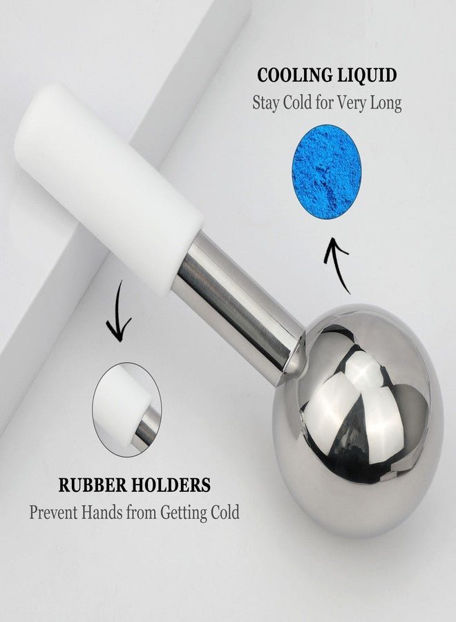 LazyGa Ice Globes for Face & Eyes - Unbreakless Stainless Steel Cryo Sticks Facial Massage Tools Cold Therapy Cooling Globes to Reduce Puffiness, Wrinkles, Dark Circles Spa & Esthetician Supplies - Image 4
