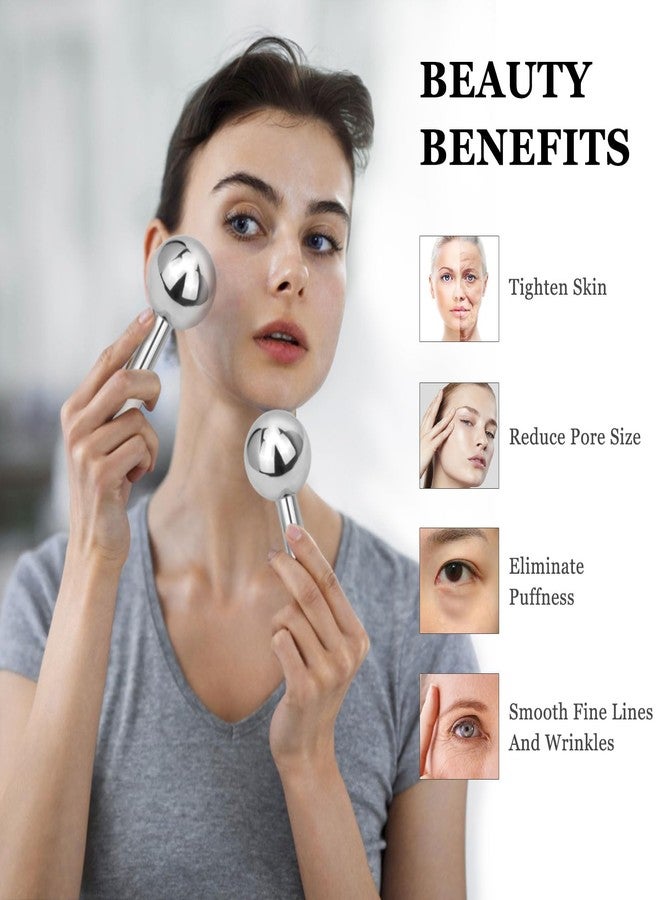 LazyGa Ice Globes for Face & Eyes - Unbreakless Stainless Steel Cryo Sticks Facial Massage Tools Cold Therapy Cooling Globes to Reduce Puffiness, Wrinkles, Dark Circles Spa & Esthetician Supplies - Image 2