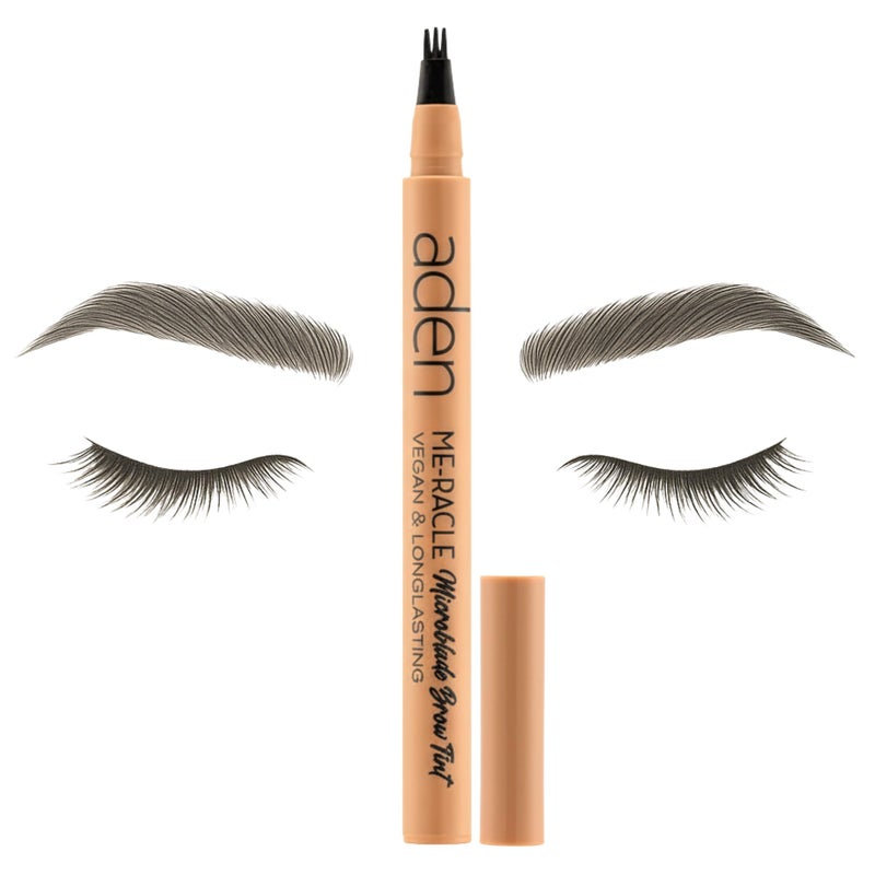aden Microblading Eyebrow Pen - Waterproof eyebrow pencils for women - Long-Lasting Black eyebrow pencil -Triple Stroke Tip- Microblading Tint for Natural Looking Brows - eye brow pencil Made in Italy - Image 1