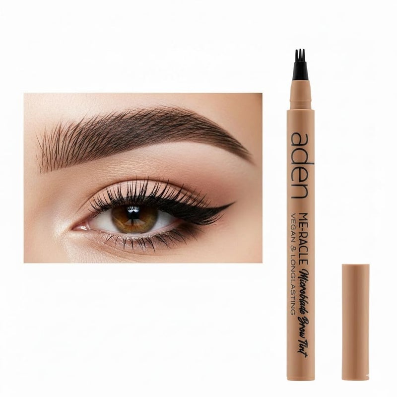 aden Microblading Eyebrow Pen - Waterproof eyebrow pencils for women - Long-Lasting Black eyebrow pencil -Triple Stroke Tip- Microblading Tint for Natural Looking Brows - eye brow pencil Made in Italy - Image 5