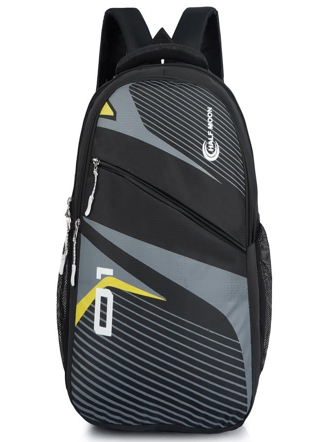 Half Moon Flash School Bag for Boys Girls | 30L Backpack for School and College | Kids Backpack Lightweight | Y2K Zippers Water Resistant | School Bags for Boys | College Bag Daily Use (Black) - Image 1