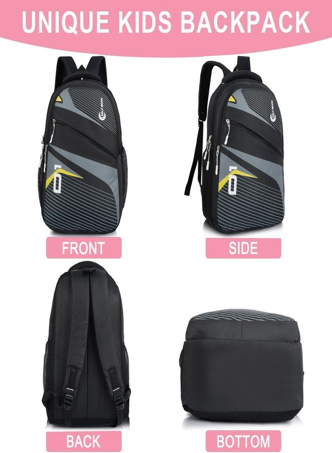 Half Moon Flash School Bag for Boys Girls | 30L Backpack for School and College | Kids Backpack Lightweight | Y2K Zippers Water Resistant | School Bags for Boys | College Bag Daily Use (Black) - Image 4