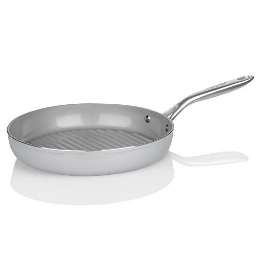 TECHEF - CeraTerra Collection, 12" Ceramic Nonstick Grill Pan (PTFE, PFAS, and PFOA Free), Made in Korea (12-in Grill Pan) - Image 1