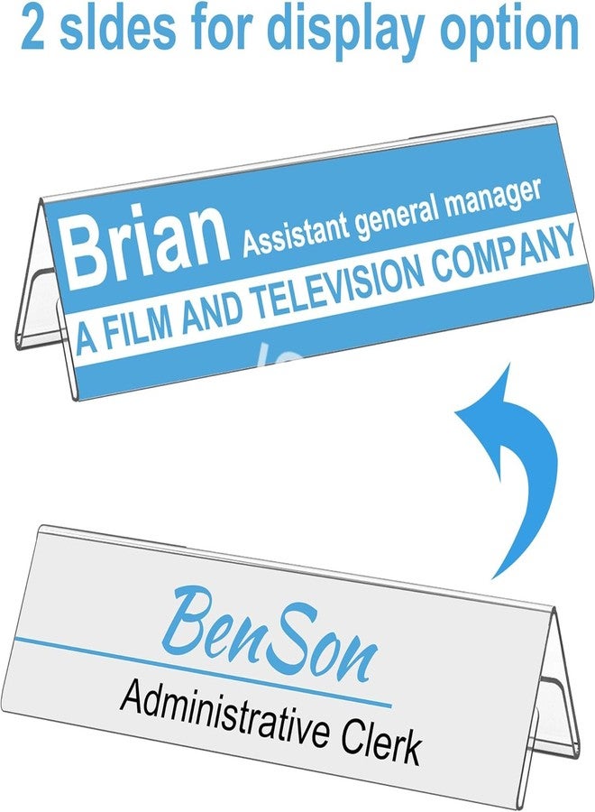 JSMSH Acrylic V Shaped 2 Sided Table Desktop Sign Display Stand Name Plate for Home Office Restaurant (8 Inch (Pack of 5)) - Image 2