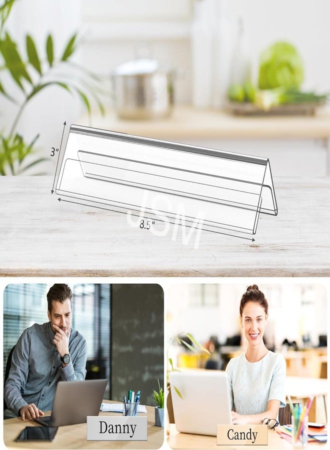 JSMSH Acrylic V Shaped 2 Sided Table Desktop Sign Display Stand Name Plate for Home Office Restaurant (8 Inch (Pack of 5)) - Image 5