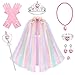 Hapgo 10 Pieces Princess Cape Set Dress up Clothes for Little Girls Party Cosplay Cloak with Jewelry Tiara Crown Wand Gloves - Image 2