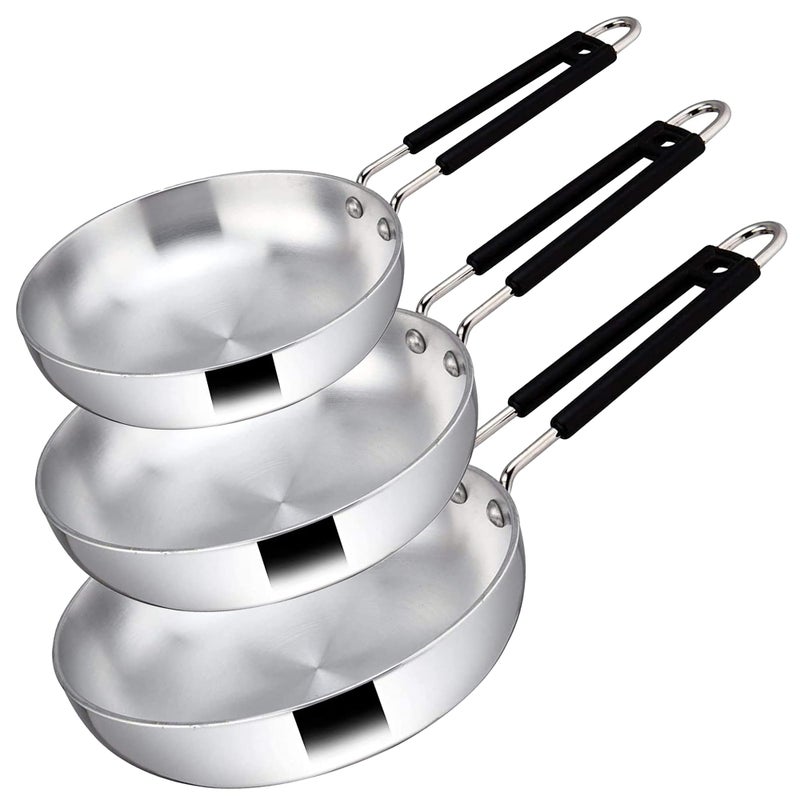 IDEAL PRIME Heavy Duty Aluminium Frying Pan Set of 3 0.5+1+1.5 Liter (3Pices) Aluminum Fry Pan Omlet Pan Sandwich Pan Cookware Set Pack of 3 - Image 1