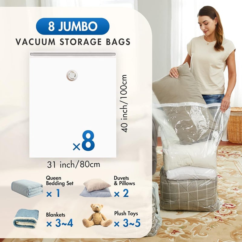 QUALIZA vaccum bag for cloth with pump vaccum storage bag for Comforter and Blankets Jumbo Vacuum Seal Bags - Image 3