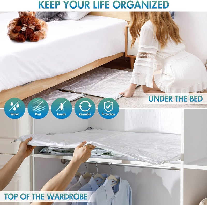 QUALIZA vaccum bag for cloth with pump vaccum storage bag for Comforter and Blankets Jumbo Vacuum Seal Bags - Image 5