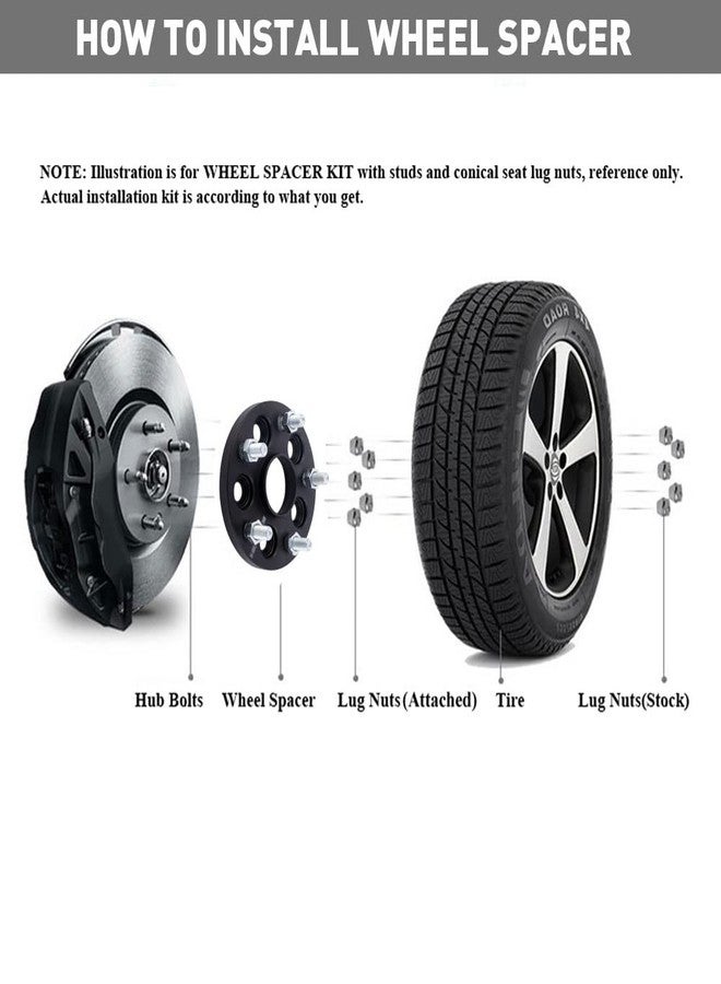 DCVAMOUS مجموعة فواصل عجلات DCVAMOUS رباعية القطع، مقاس 5x4.5، مركزية المحور، 15 مم، مع مسامير 12x1.5، متوافقة مع سيارات تويوتا ولكزس ذات 5 مسامير 5x114.3، أفالون، كامري، هايلاندر، RAV-4، سيينا، تاكوما (دفع ثنائي فقط) من 1995 إلى 2015، ES، GS، SC، RX - Image 3