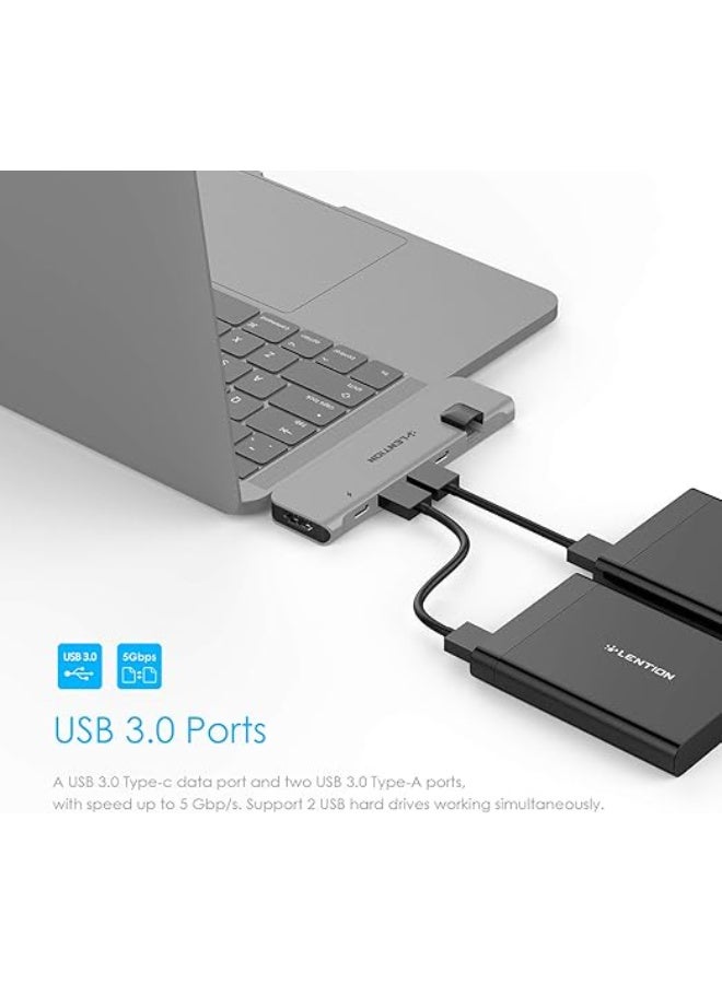 Lention LENTION USB C Portable Hub with 100W Power Delivery, 40Gbps USB C Data Adapter, 4K HDMI, 2 USB 3.0, SD/Micro SD Card Reader Compatible 2016-2023 MacBook Pro 13/15/16, New Mac Air (CB-CS63, Silver)  - Image 4