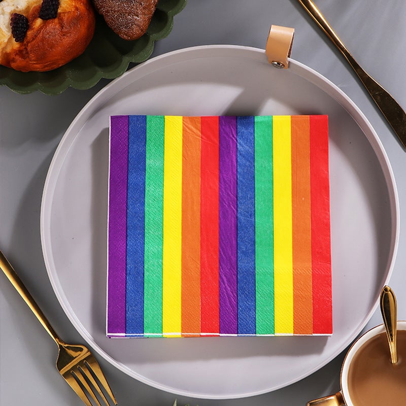 Supply Spot New Leaves Color Printing Napkin Paper Towel Western Restaurant Bakery For Facial Tissue - Image 1